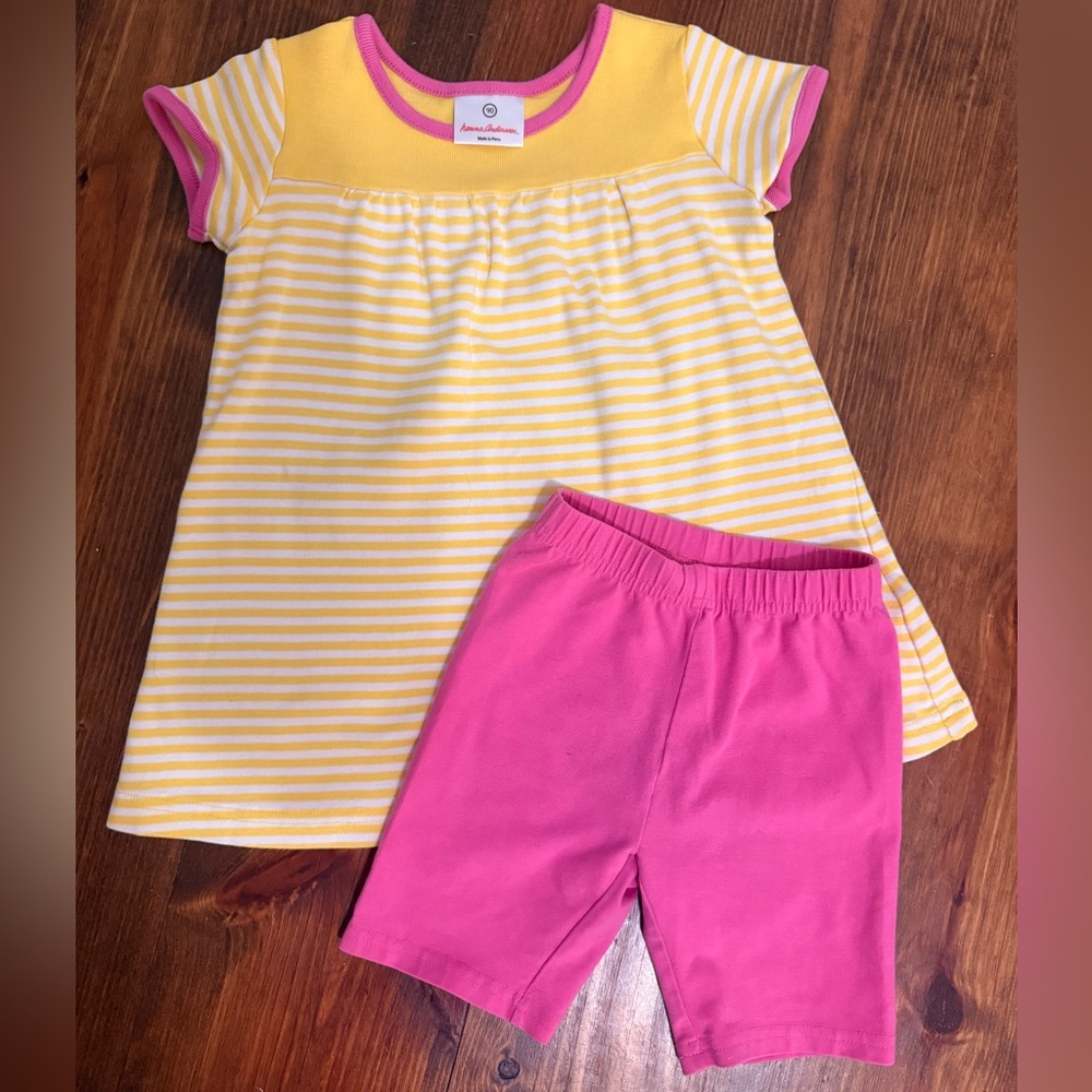 Hanna Andersson 3T Short Sleeve Biker Short Set